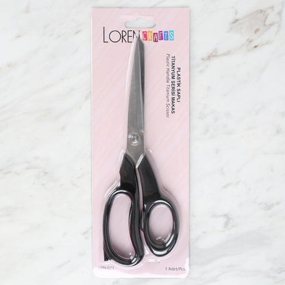 Loren Crafts Plastik Saplı Titanyum Makas Siyah LRN - 071 \ 6 Numara