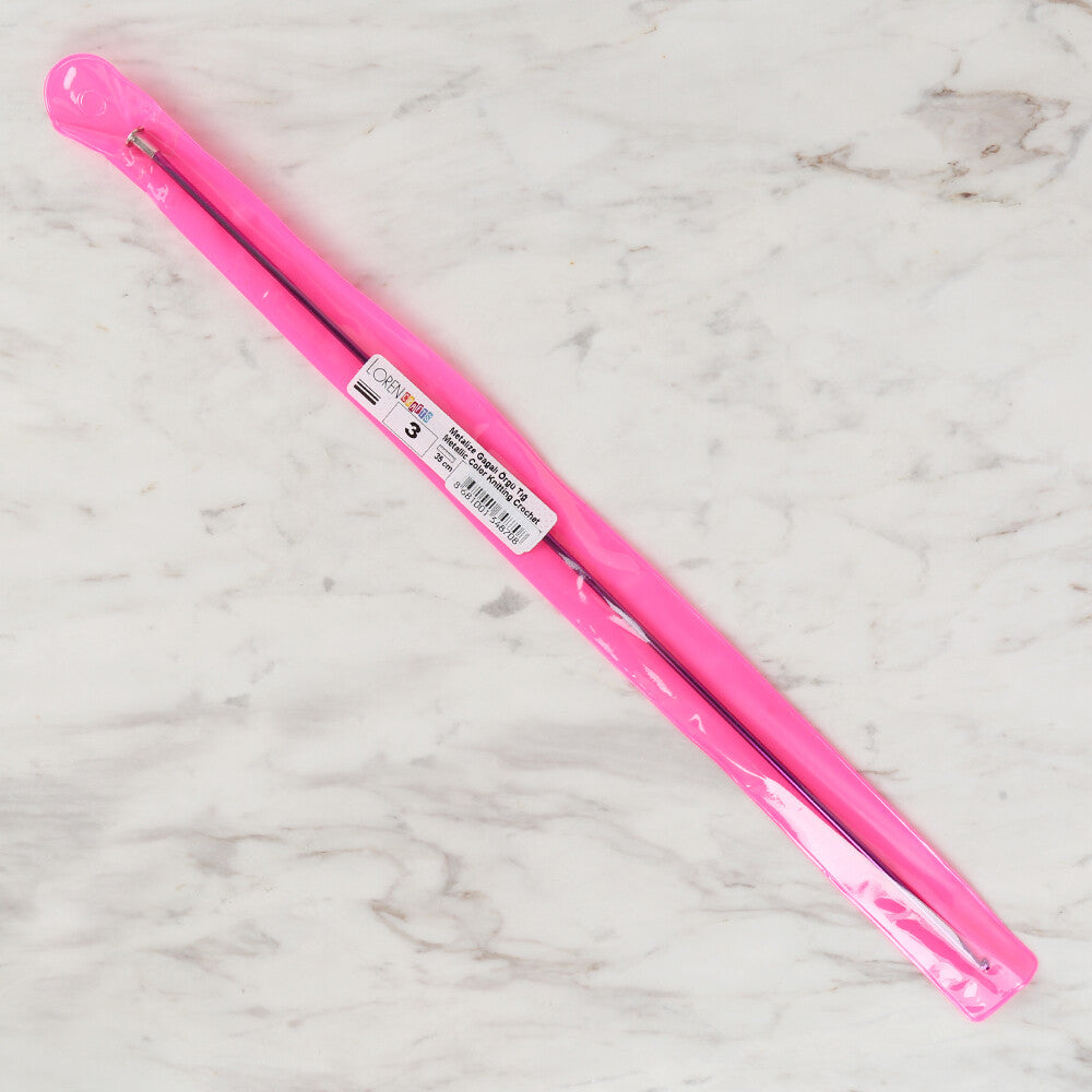 Loren Crafts 3 mm 35 cm Mor Renkli Metal Gagalı Örgü Tığ - LRN327