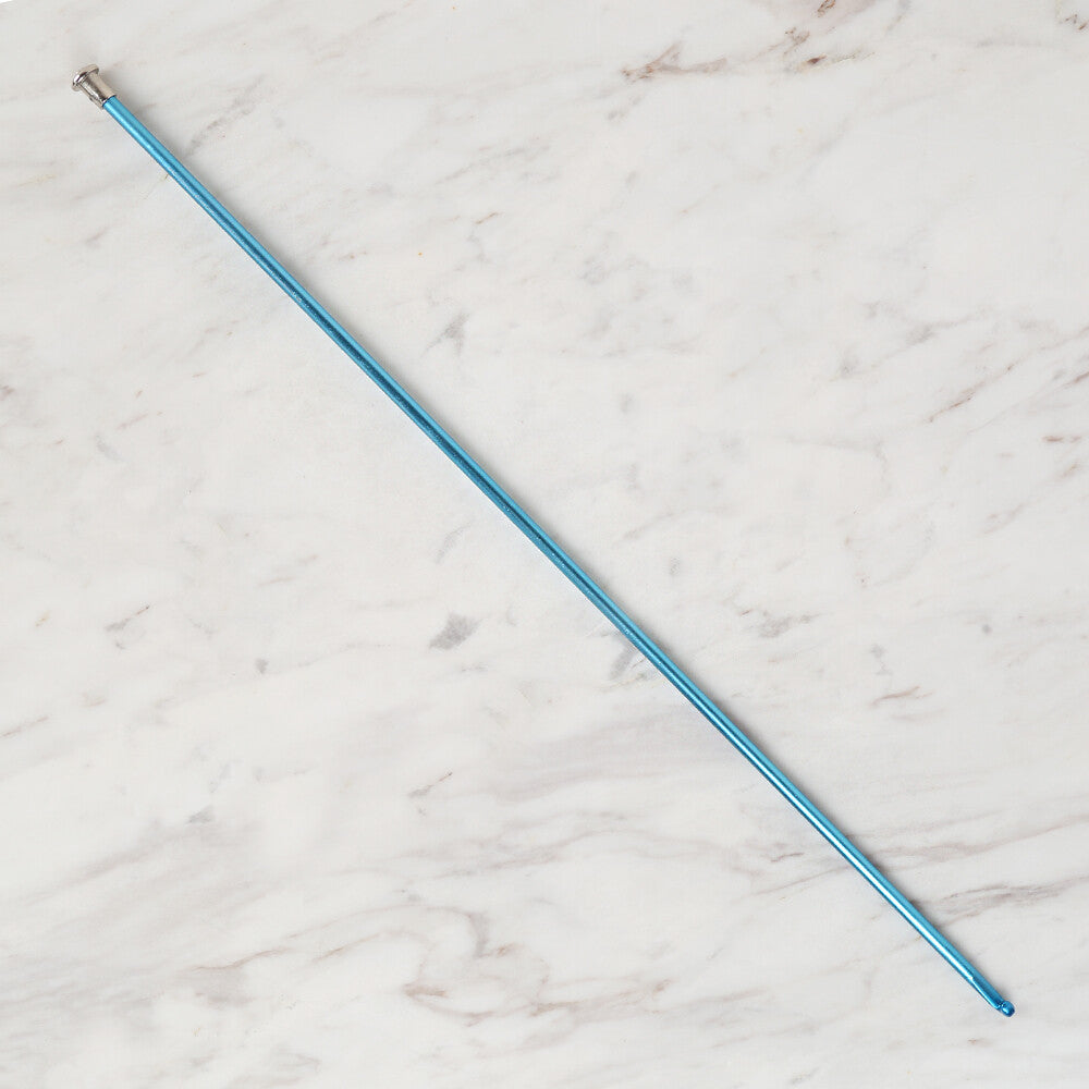 Loren Crafts 4,5 mm 35 cm Mavi Renkli Metal Gagalı Örgü Tığ - LRN327