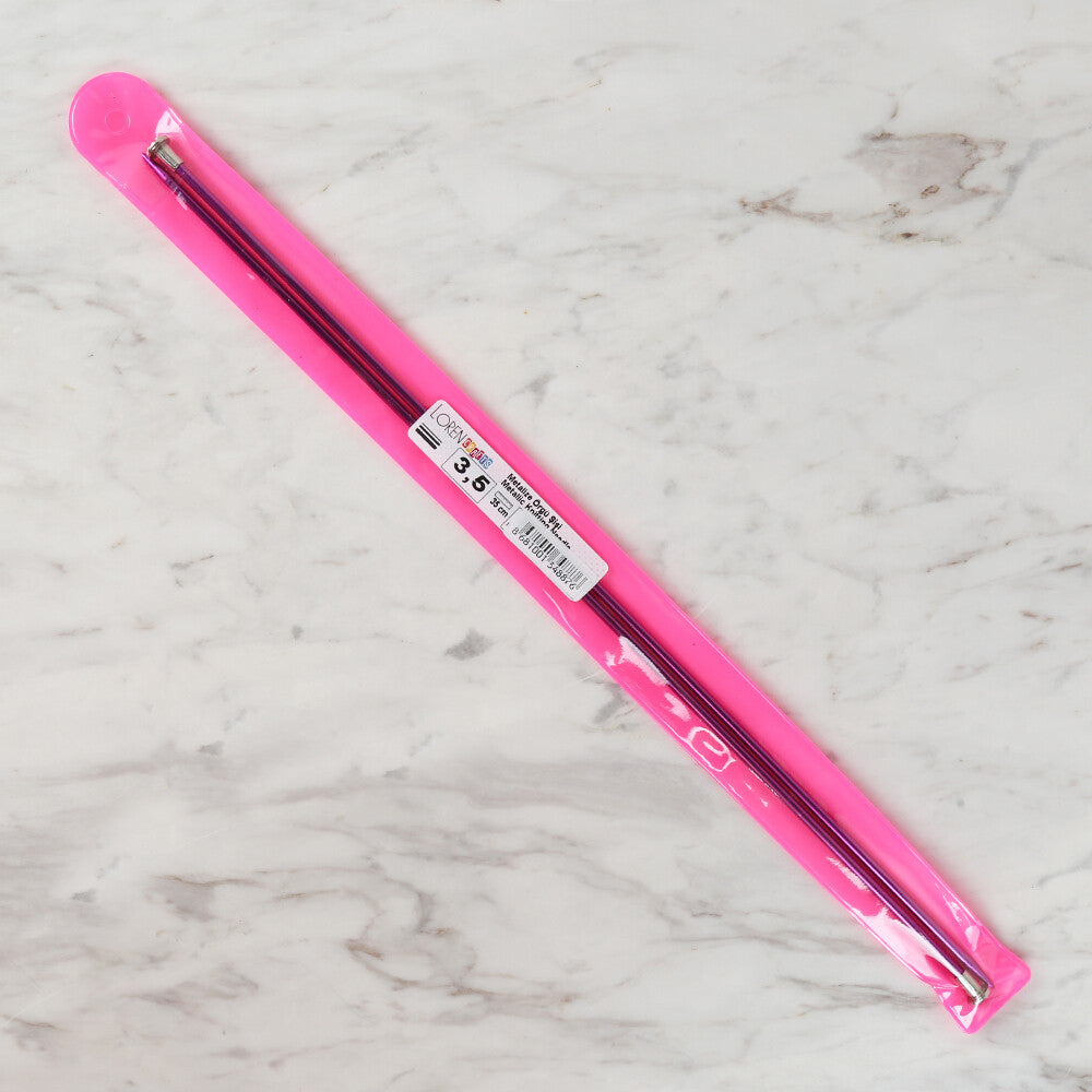 Loren Crafts 3,5 mm  35 cm Mor Metal Örgü Şişi - LRN320