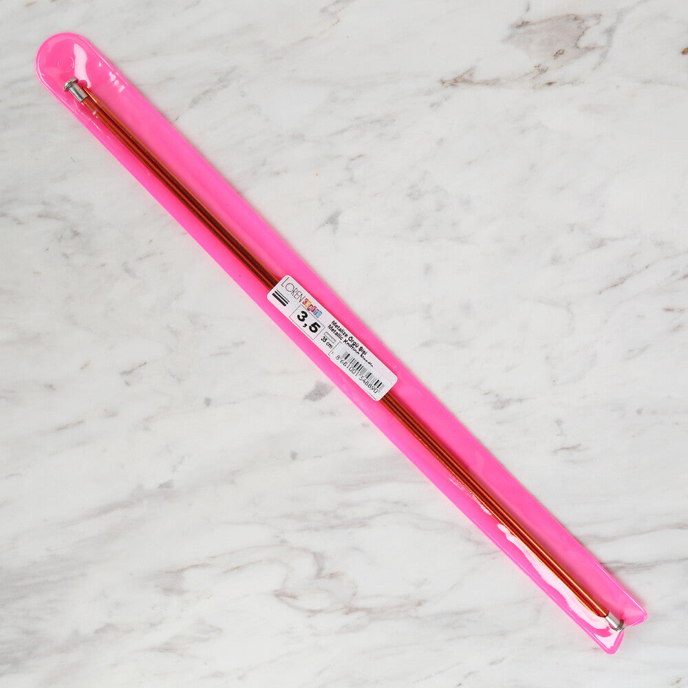 Loren Crafts 3,5 mm  35 cm Kırmızı Metal Örgü Şişi - LRN320