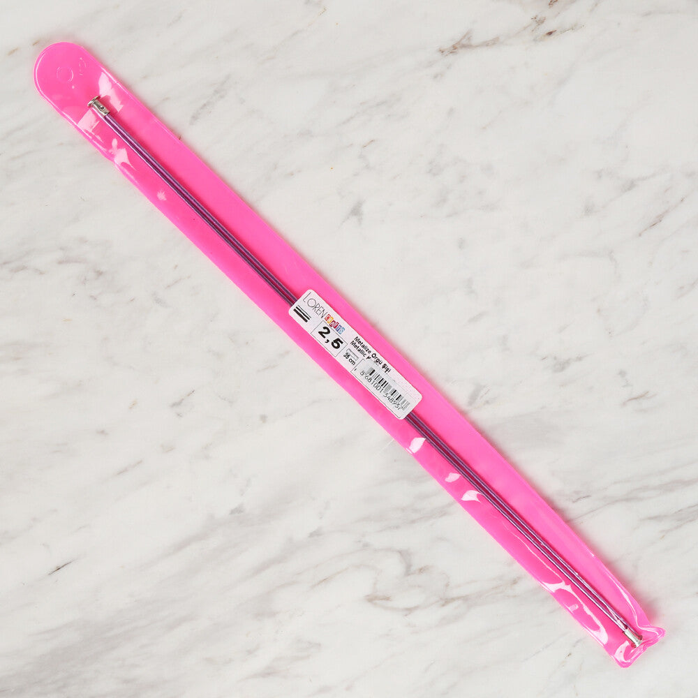 Loren Crafts 2,5 mm 35 cm Mor Metal Örgü Şişi - LRN320