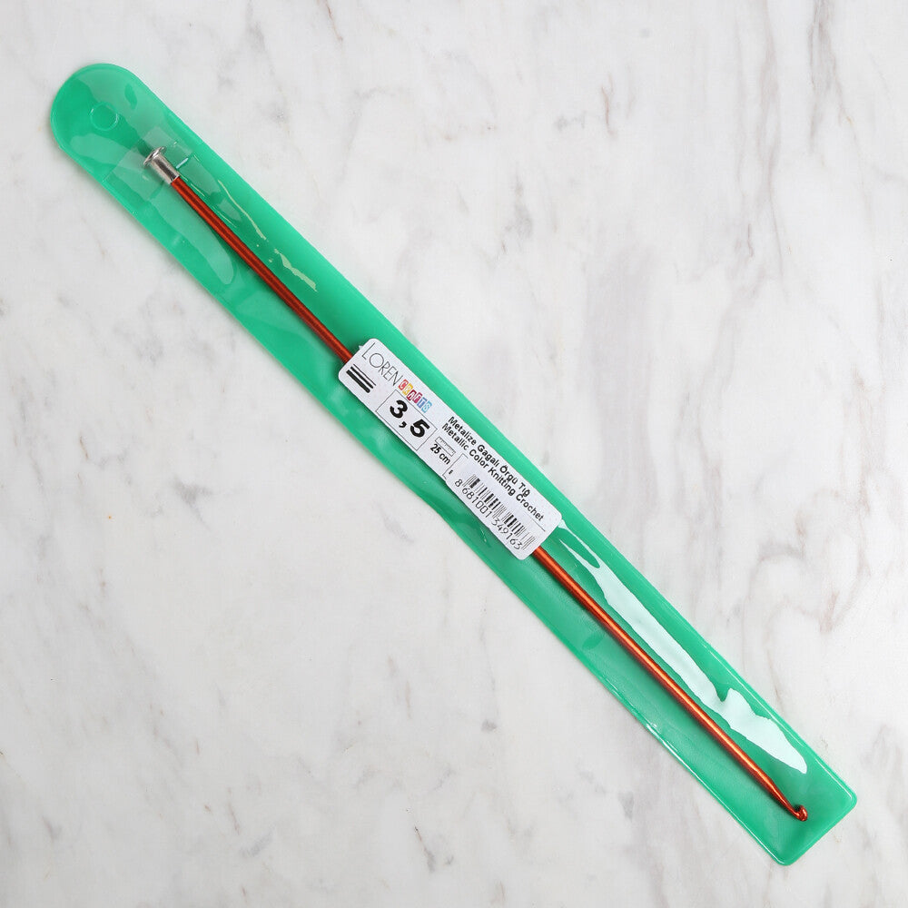 Loren Crafts 3,5 mm 25 cm Kırmızı Metal Gagalı Örgü Tığ - LRN325