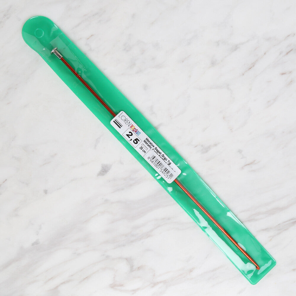 Loren Crafts 2,5 mm 25 cm Kırmızı Metal Gagalı Örgü Tığ - LRN325