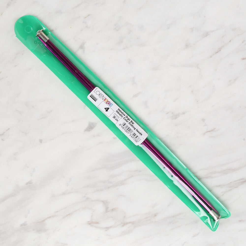 Loren Crafts 4 mm 25 cm Mor Metal Çocuk Şişi - LRN326