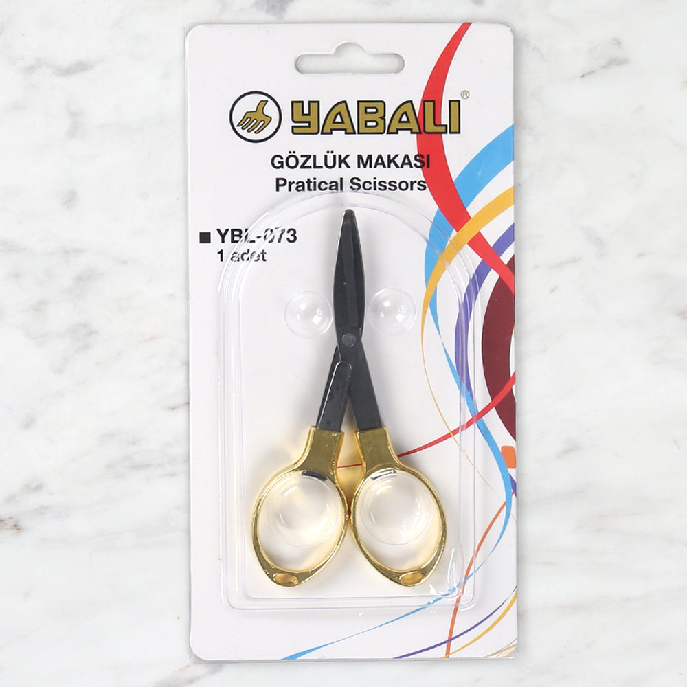 Yabalı Katlanabilir Metal Gözlük Makas - Altın