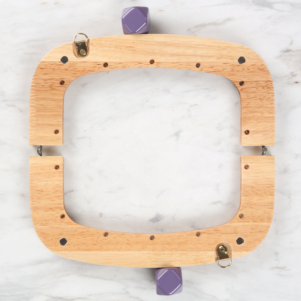 Akçaylar Mor Boncuklu Ahşap Çanta Bursu