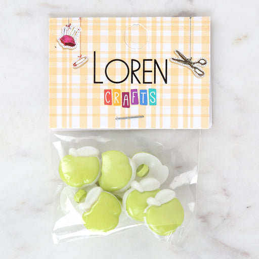 Loren Crafts 8'li Yeşil Elma Düğme - 3000