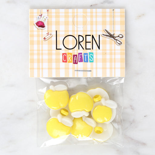 Loren Crafts 8'li Sarı Elma Düğme - 3005