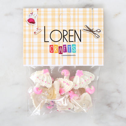 Loren Crafts 8'li Pembe Şemsiye Düğme - 3008