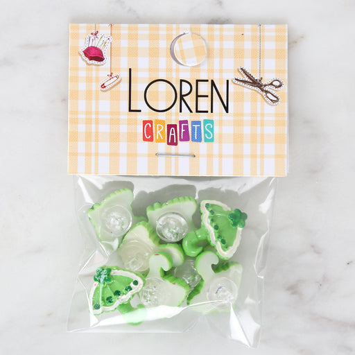 Loren Crafts 8'li Yeşil Şemsiye Düğme - 3013