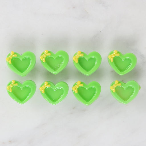 Loren Crafts 8'li Yeşil Kalp Düğme - 3015