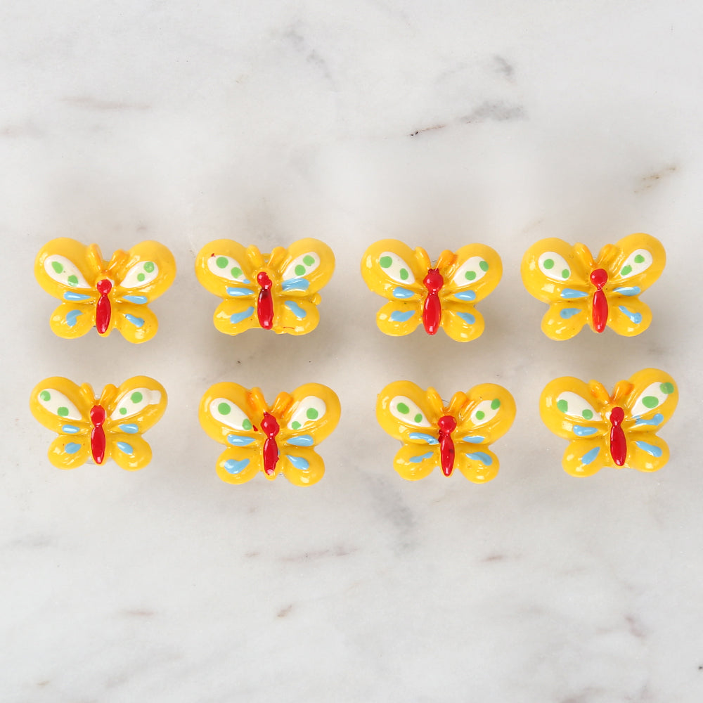 Loren Crafts 8'li Sarı Kelebek Düğme - 3020