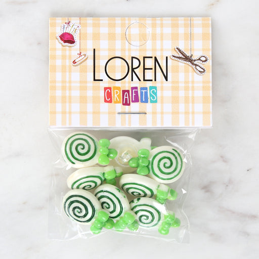 Loren Crafts 8'li Yeşil Şeker Düğme - 3024