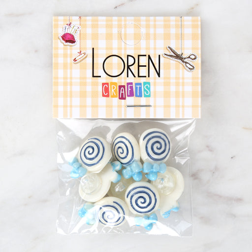 Loren Crafts 8'li Mavi Şeker Düğme - 3026