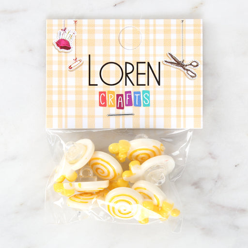 Loren Crafts 8'li Sarı Şeker Düğme - 3027