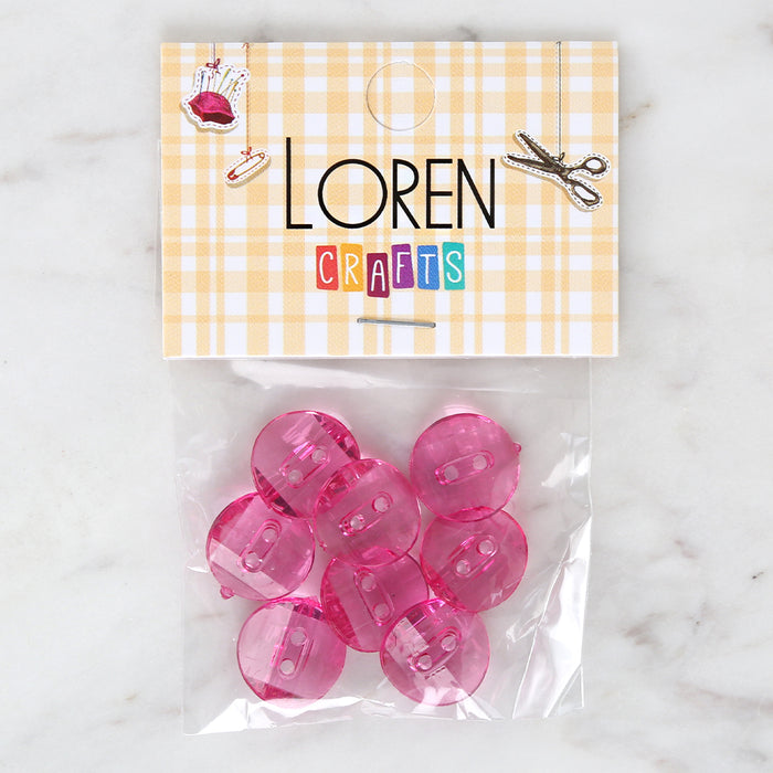 Loren Crafts 8'li Pembe Düğme - 3061
