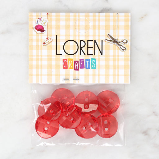 Loren Crafts 8'li Kırmızı Düğme - 3063