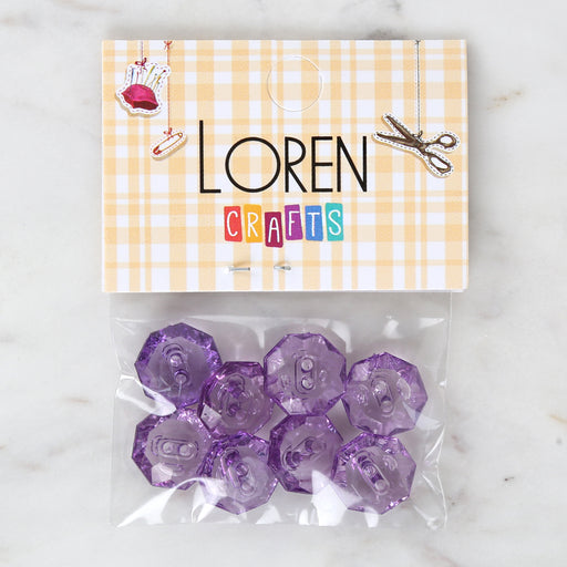 Loren Crafts 8'li Mor Düğme - 3066