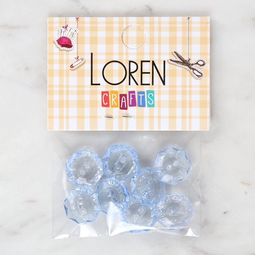 Loren Crafts 8'li Mavi Düğme - 3068