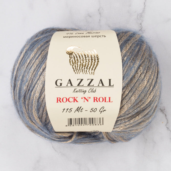 Gazzal Rock'N'Roll Mavi Altın Sarısı El Örgü İpi  - 13478