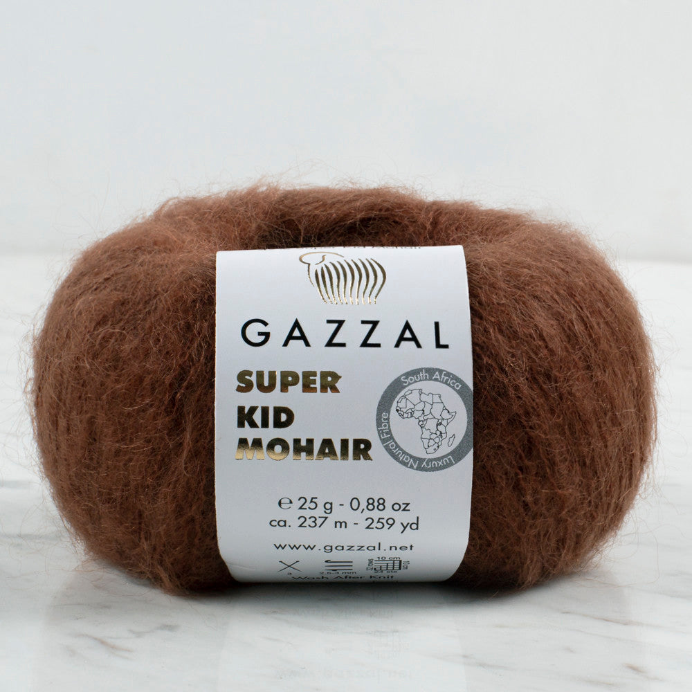Gazzal Super Kid Mohair Koyu Kahverengi 25 Gr El Örgü İpi - 64400