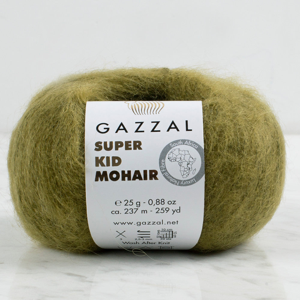 Gazzal Super Kid Mohair Yeşil 25 Gr El Örgü İpi - 64402