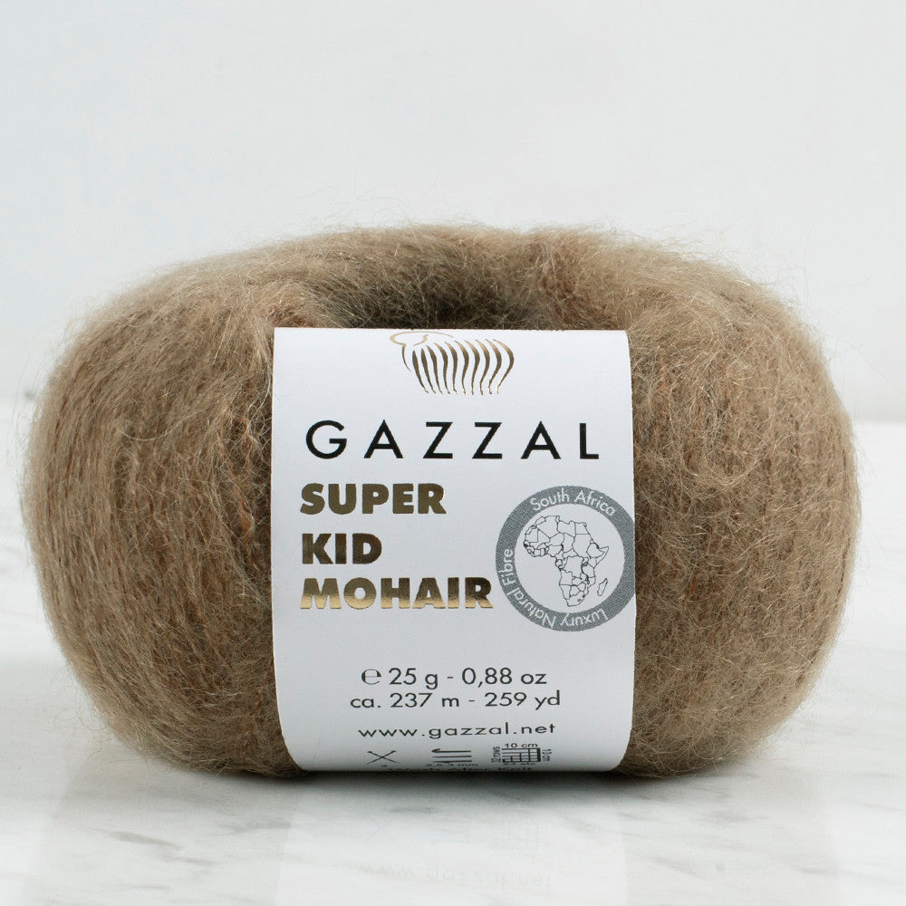 Gazzal Super Kid Mohair Koyu Kahverengi 25 Gr El Örgü İpi - 64403
