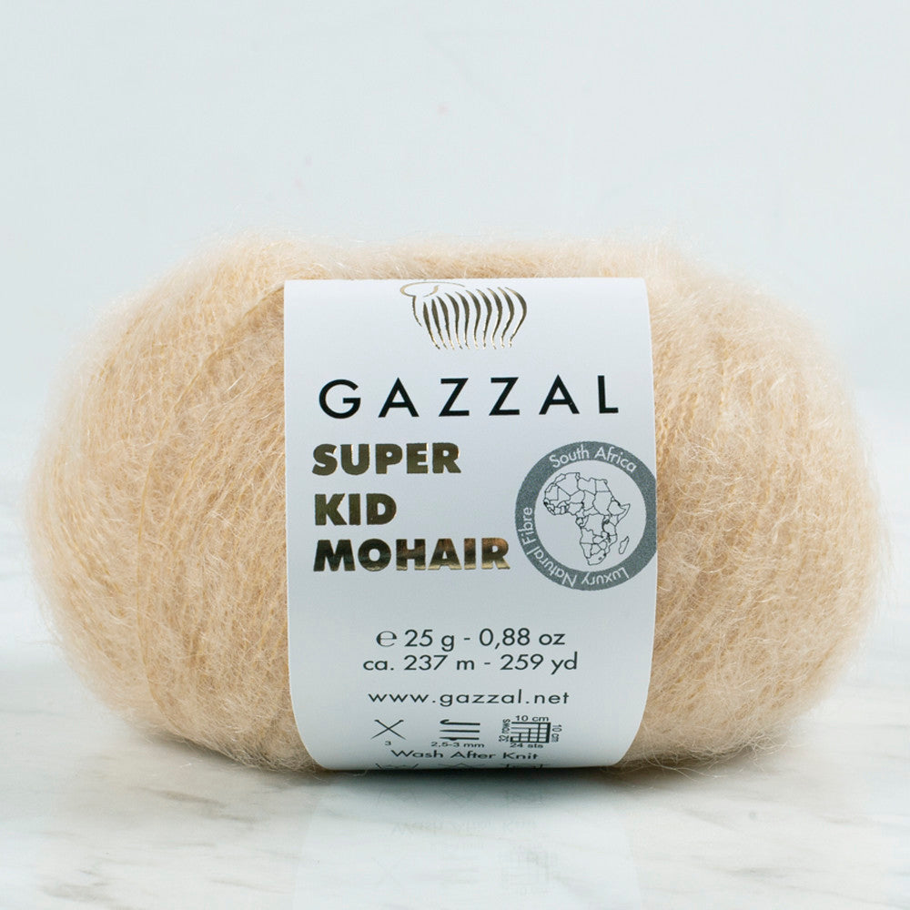 Gazzal Super Kid Mohair Bej 25 Gr El Örgü İpi - 64404
