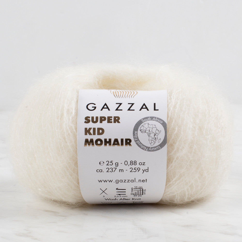 Gazzal Super Kid Mohair Ekru 25 Gr El Örgü İpi - 64414