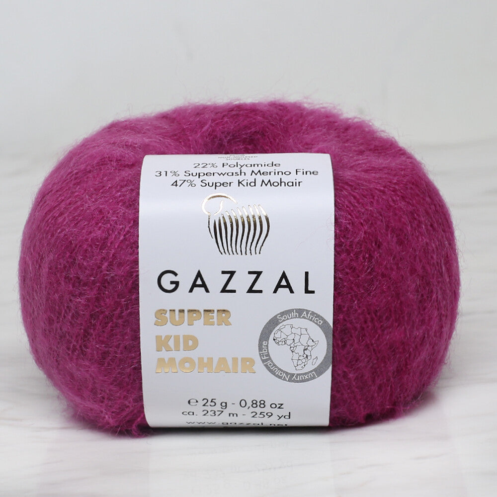 Gazzal Super Kid Mohair Mürdüm 25 Gr El Örgü İpi - 64415