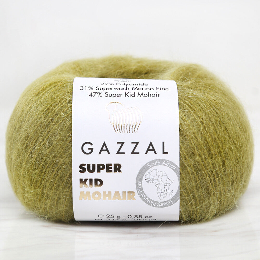 Gazzal Super Kid Mohair Yeşil 25 Gr El Örgü İpi - 64422 – Hobium