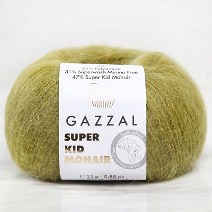 Gazzal Super Kid Mohair Yeşil 25 Gr El Örgü İpi - 64422