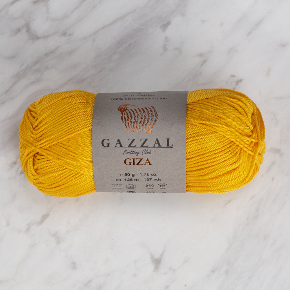 Gazzal Giza 50gr Sarı El Örgü İpi - 2464