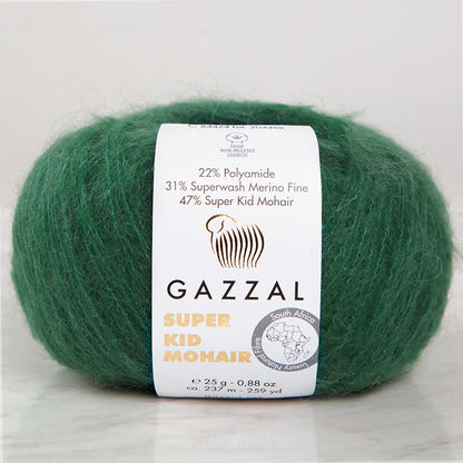 Gazzal Super Kid Mohair Yeşil 25 Gr El Örgü İpi - 64424