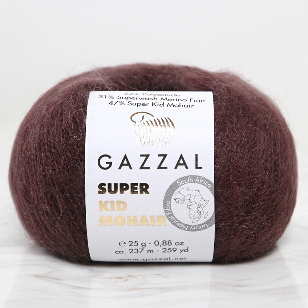 Gazzal Super Kid Mohair Kahverengi 25 Gr El Örgü İpi - 64426