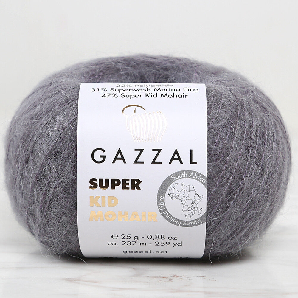Gazzal Super Kid Mohair Gri 25 Gr El Örgü İpi - 64433