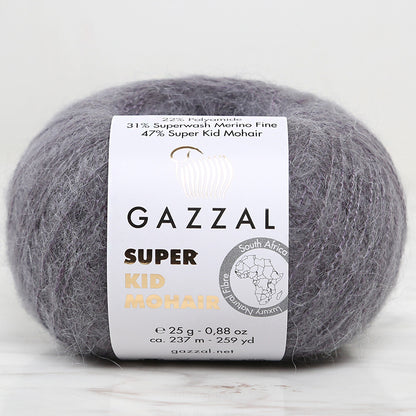 Gazzal Super Kid Mohair Gri 25 Gr El Örgü İpi - 64433