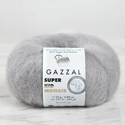Gazzal Super Kid Mohair Gri 25 Gr El Örgü İpi - 64434
