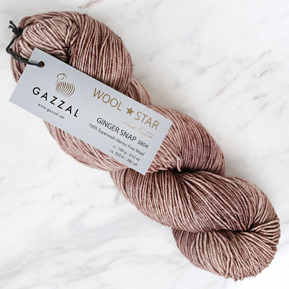 Gazzal Wool Star Kahverengi El Örgü İpi - 3804