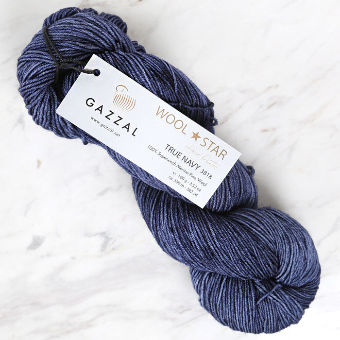 Gazzal Wool Star Mavi El Örgü İpi - 3818