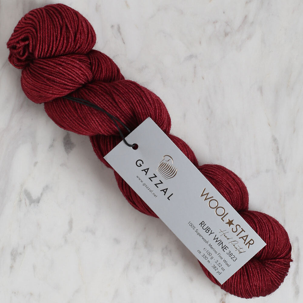 Gazzal Wool Star Bordo El örgü İpi - 3823