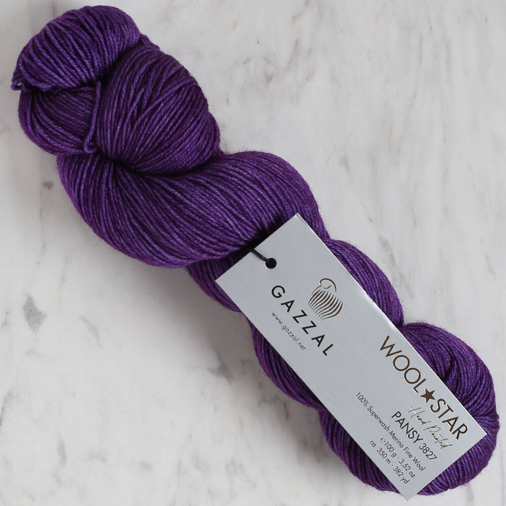 Gazzal Wool Star Koyu Mor El örgü İpi - 3827