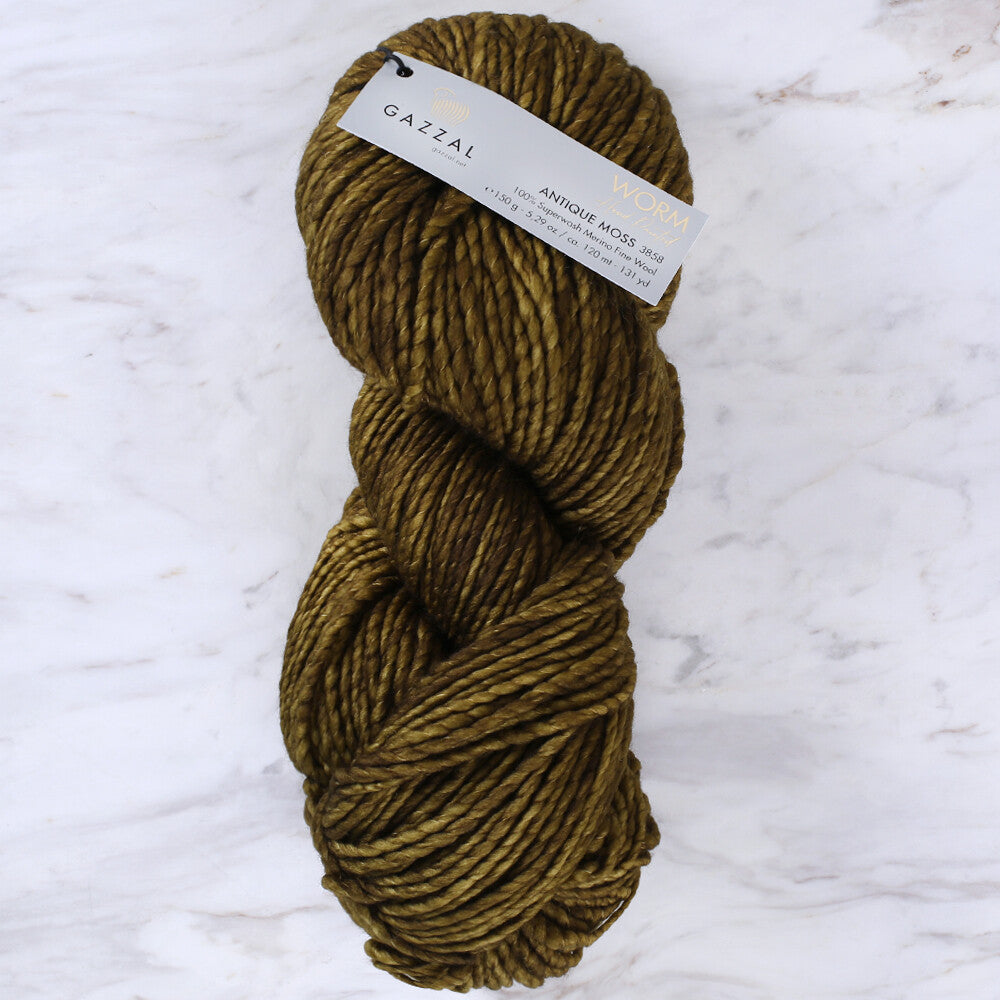 Gazzal Worm Yosun Yeşili El Örgü İpi - 3858