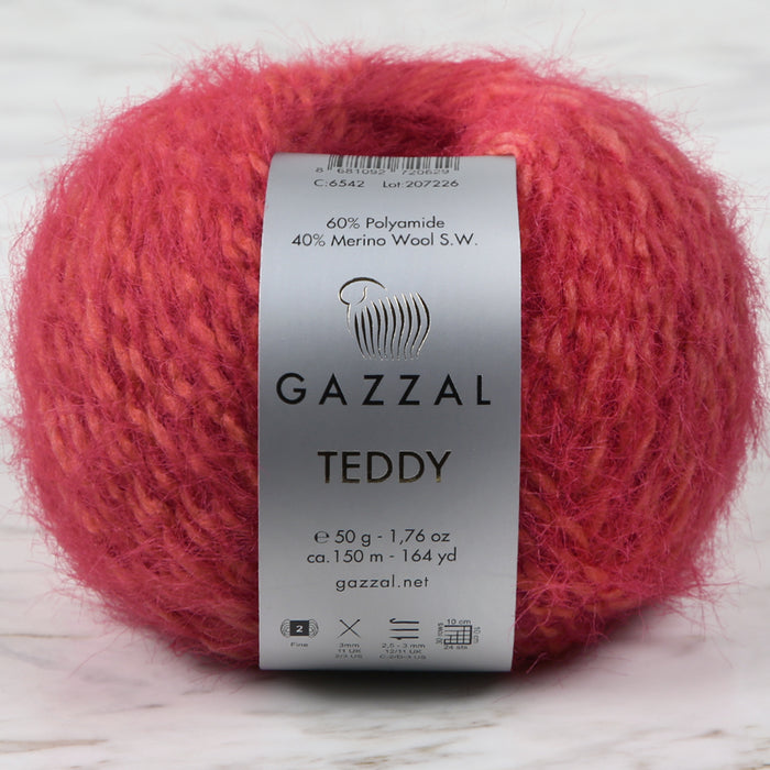 Gazzal Teddy Kırmızı El Örgü İpi - 6542