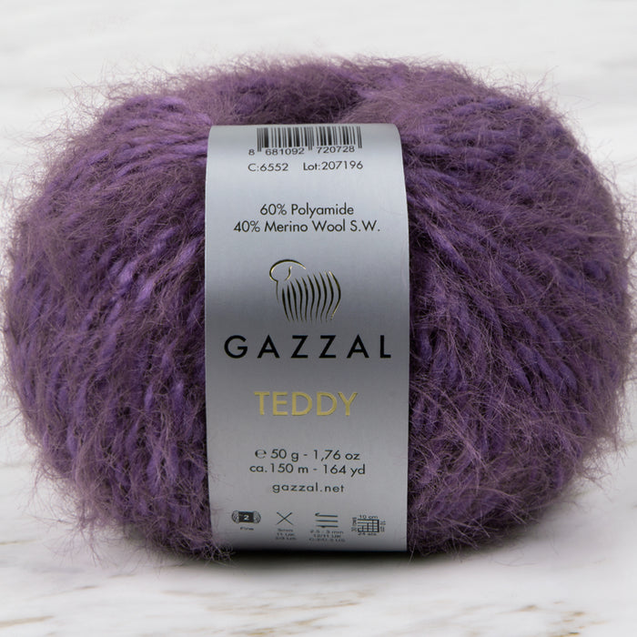 Gazzal Teddy Patlıcan Moru El Örgü İpi - 6552