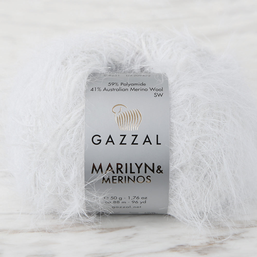 Gazzal Marilyn&Merinos Optik Beyaz El Örgü İpi - 8251