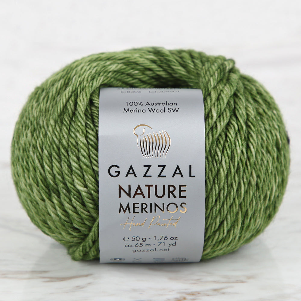 Gazzal Nature Merinos Yeşil El Örgü İpi - 8305