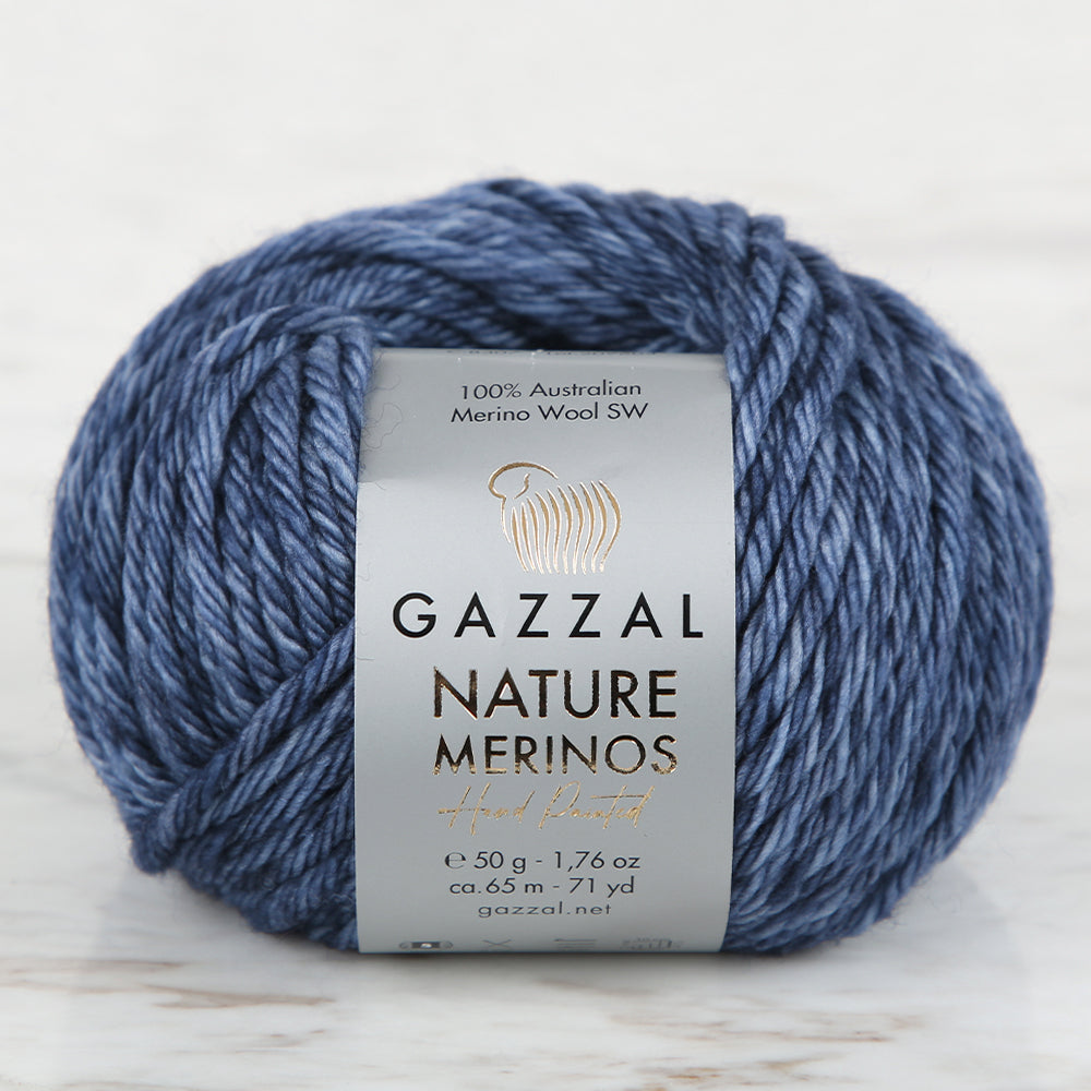 Gazzal Nature Merinos Mavi El Örgü İpi - 8307
