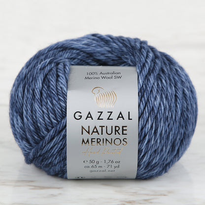 Gazzal Nature Merinos Mavi El Örgü İpi - 8307